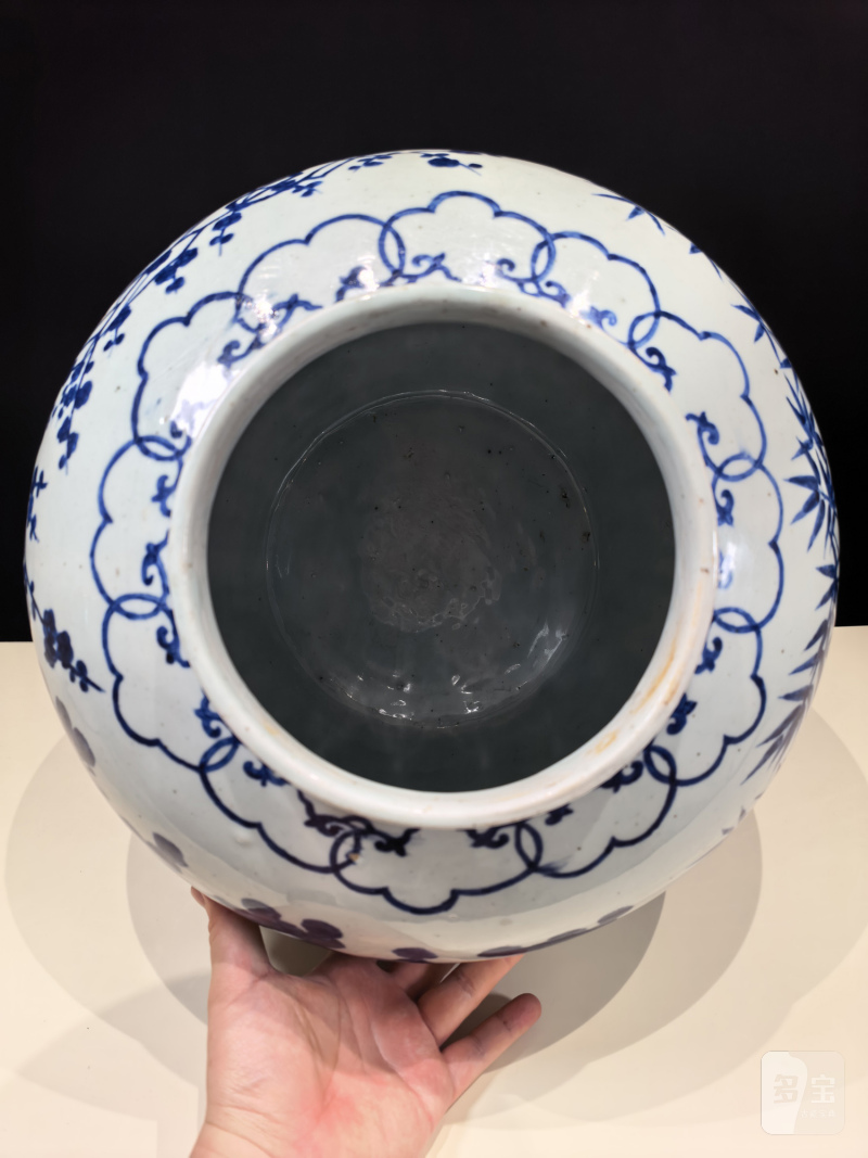 明嘉靖 青花福禄寿纹大罐 - 图8